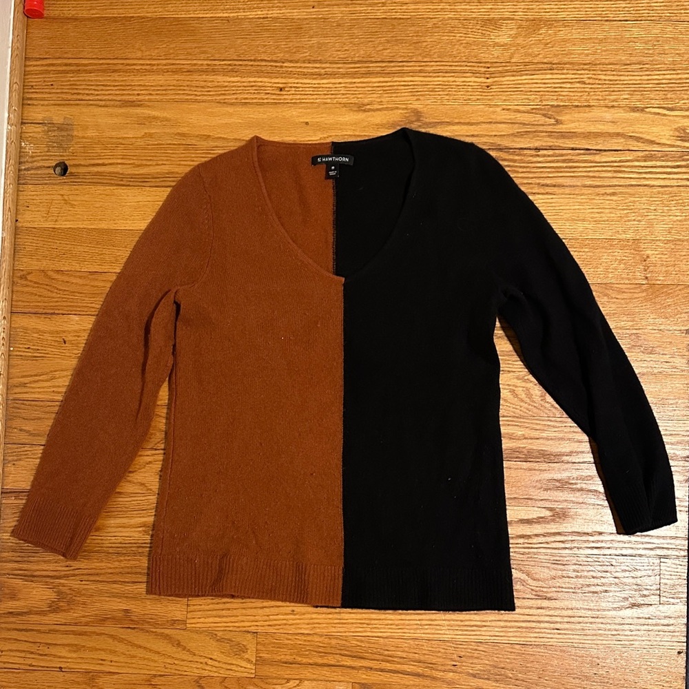 41 Hawthorn Two-Tone Sweater in Black and Brown
